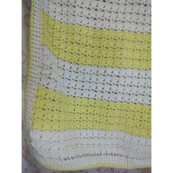 Handmade Knitted/Crocheted Striped Baby Blanket - Picture 4 of 12